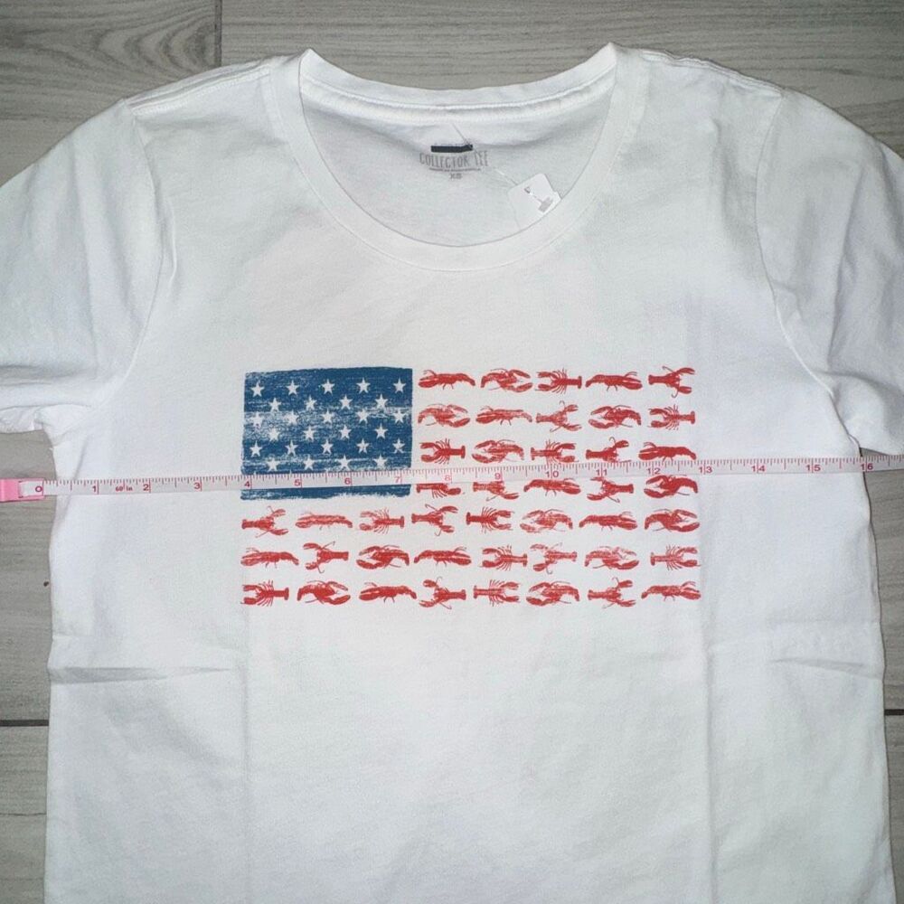 Brand new J.Crew Factory women's lobster flag graphic tee in 100% cotton size xs - Picture 4 of 7